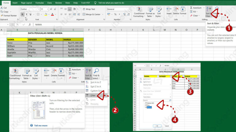 Cara Membuat Filter Data Di Excel Dengan Mudah Cepat