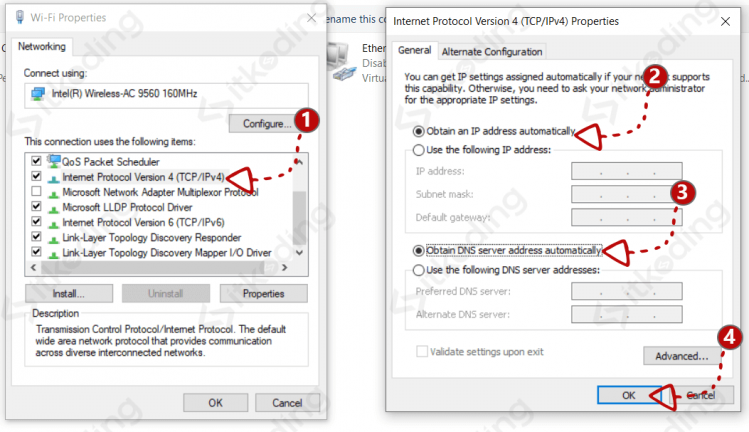 ip tidak bisa connect wifi