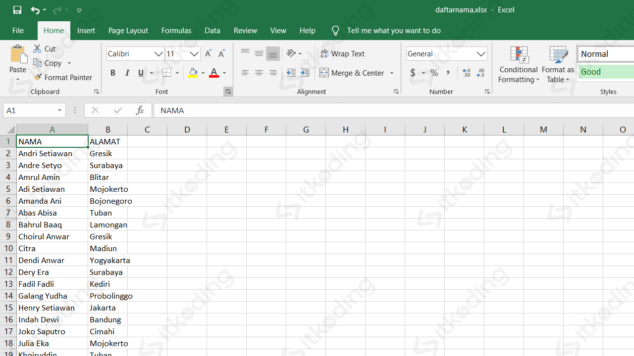 Cara Membuat Undangan Di Excel