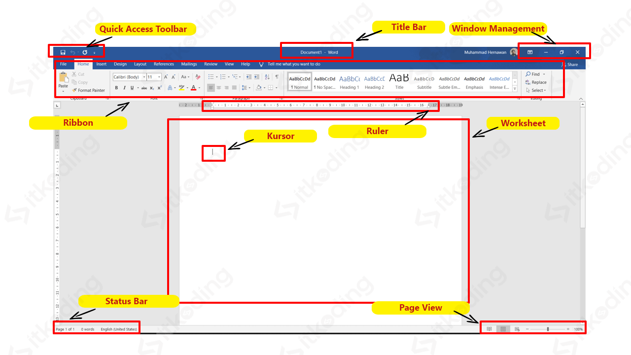 Tampilan microsoft word 2019