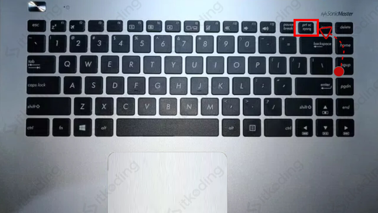 Letak tombol print screen di laptop