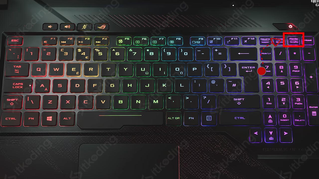 Tampilan keyboard laptop asus rog