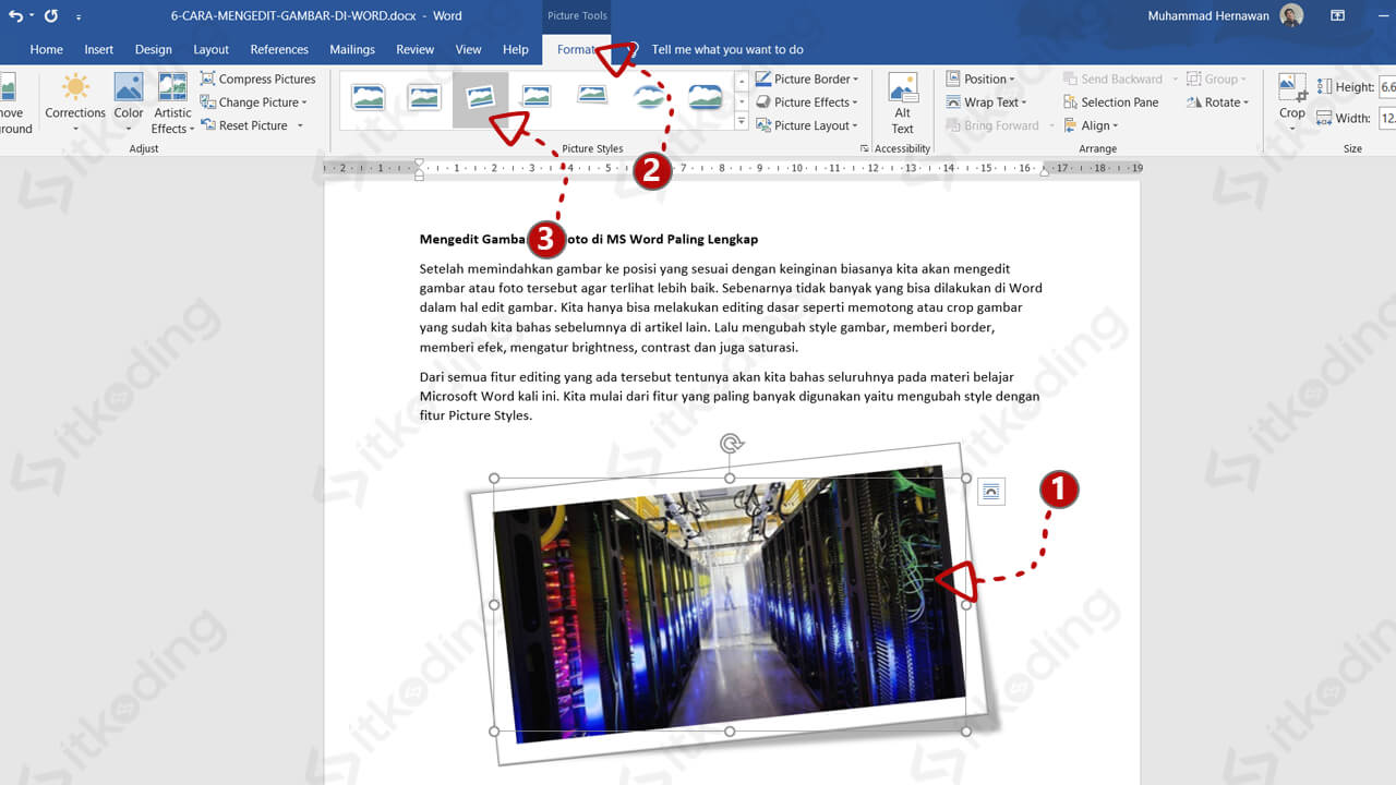 Fitur picture styles pada ms word