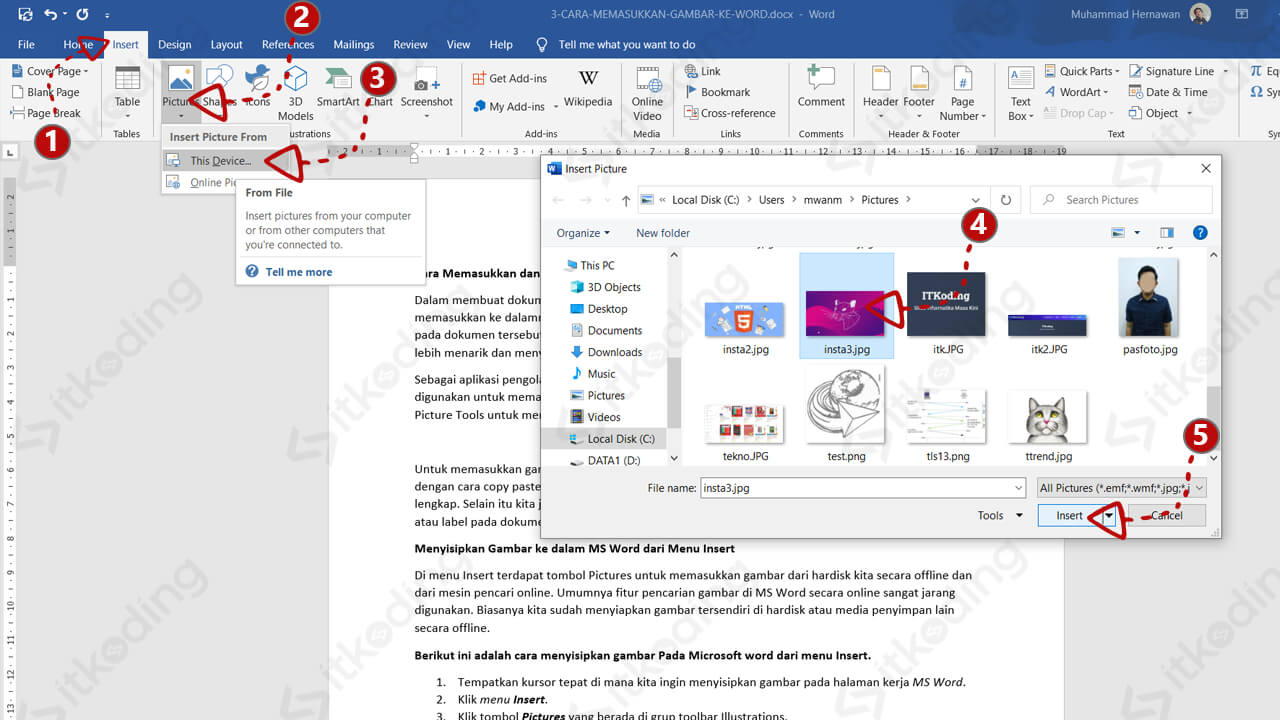 Cara Memasukkan dan Mengatur Gambar di MS Word Lengkap