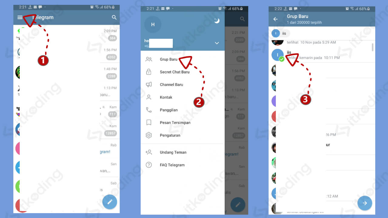 Menu buat grup baru di telegram