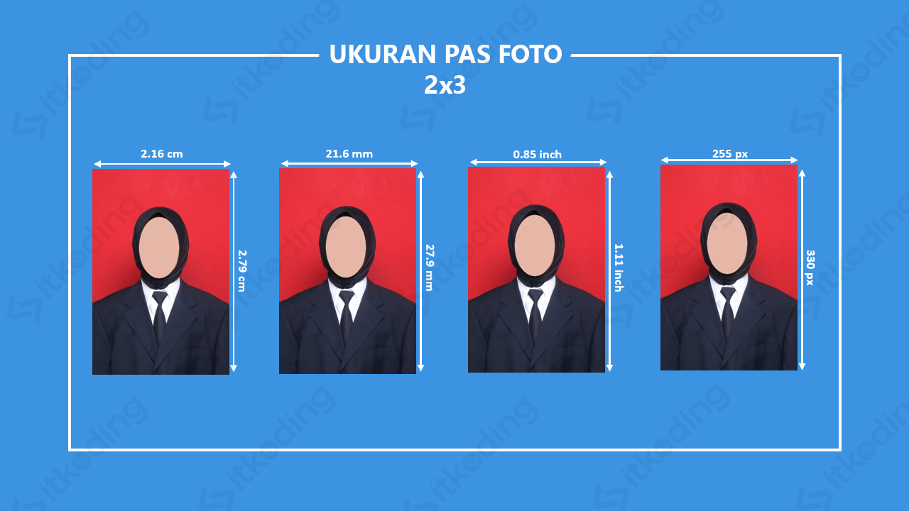 Infografik ukuran foto 2x3