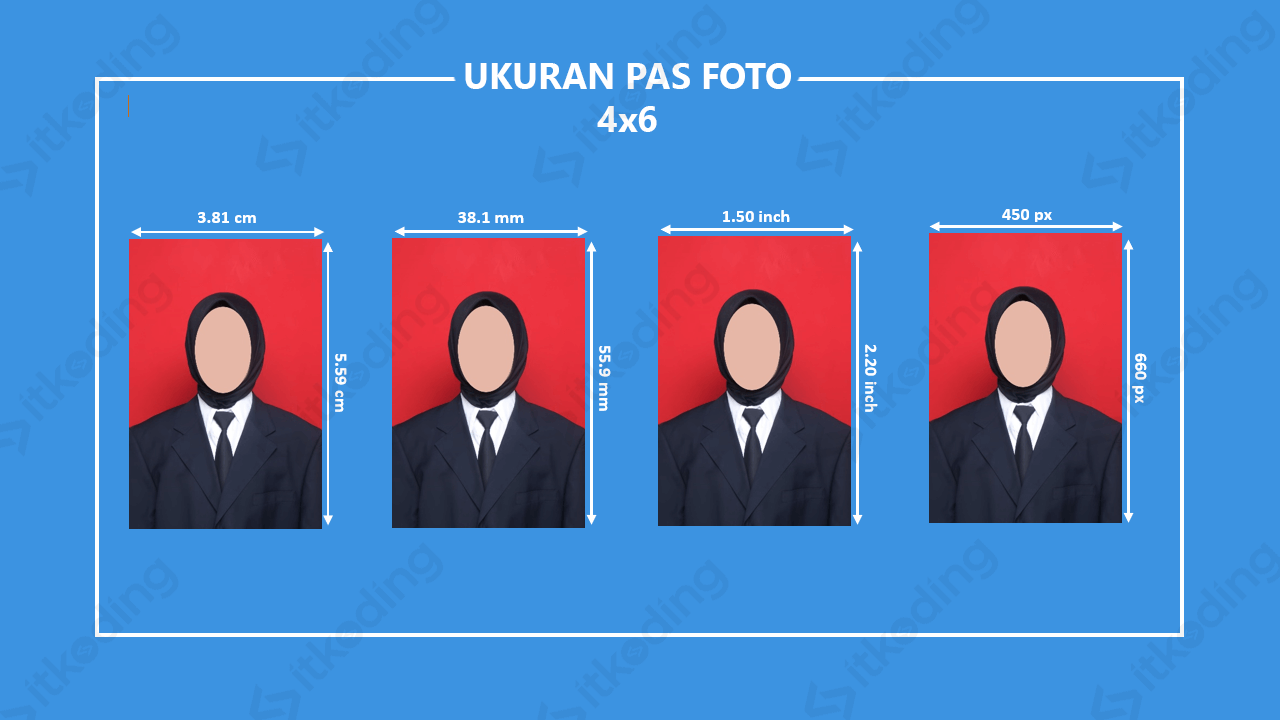 Ukuran Pas Foto 2x3 3x4 4x6 Sesuai Standar cm Mm Pixel 