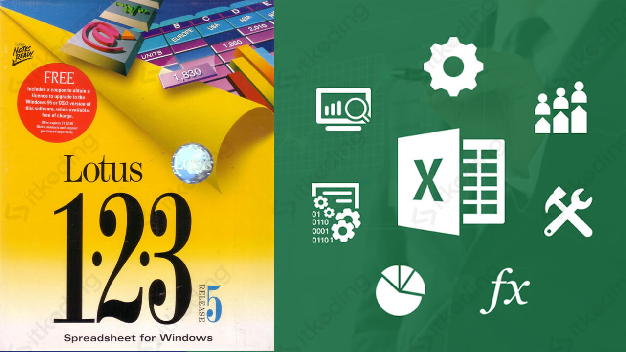 Perbedaan logo ms excel dan lotus 123