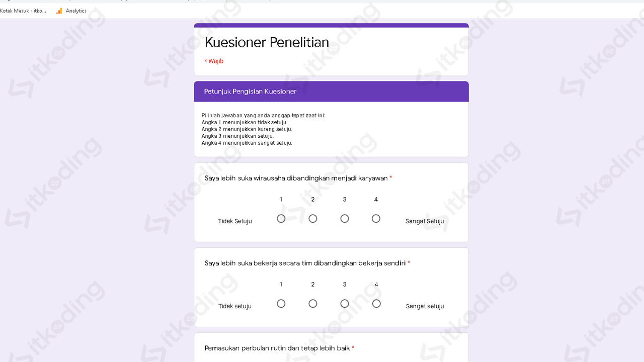 Formulir Kuesioner Cara Membuat Kuesioner Online Dengan Google Forms