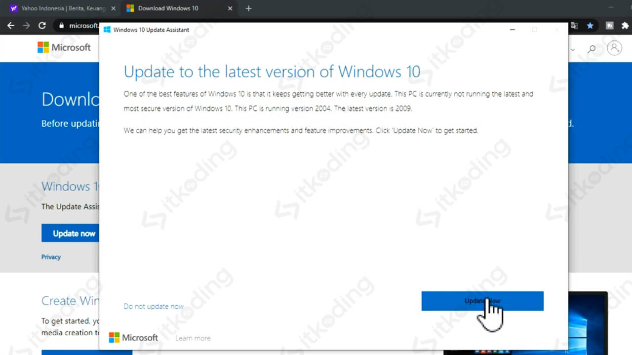 Tampilan windows 10 update assistant