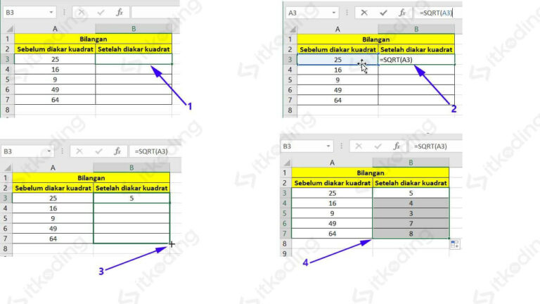 Rumus Kuadrat Di Ms Excel Kuadrat Akar Kuadrat My Xxx Hot Girl