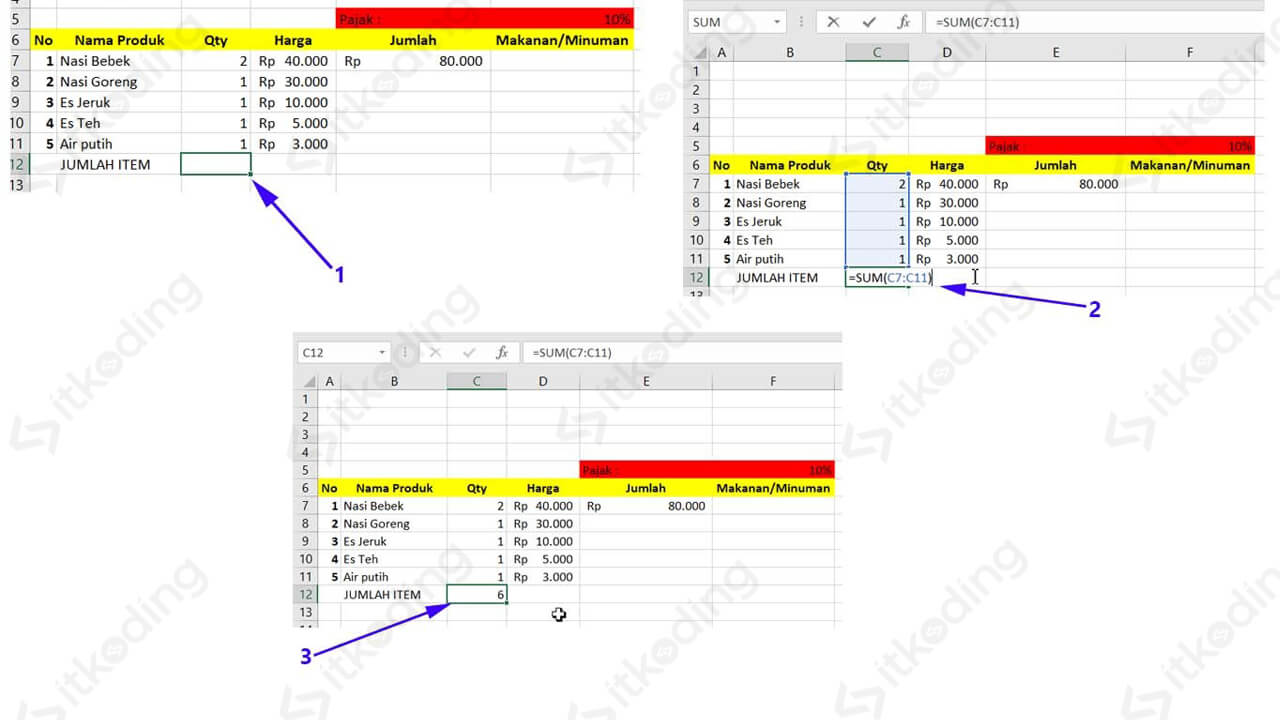 Rumus Sum Excel Cara And Contoh Fungsi Sum Pada Excel 9213