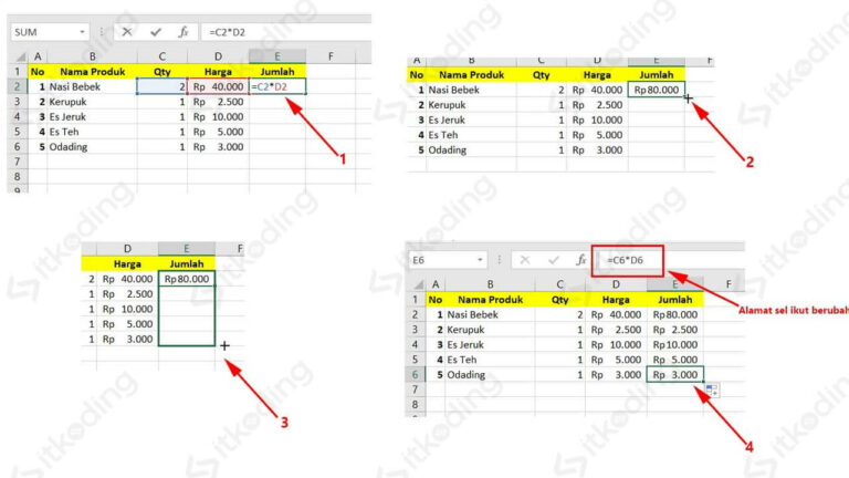 Referensi Relatif dan Absolut (Tanda $) di MS Excel