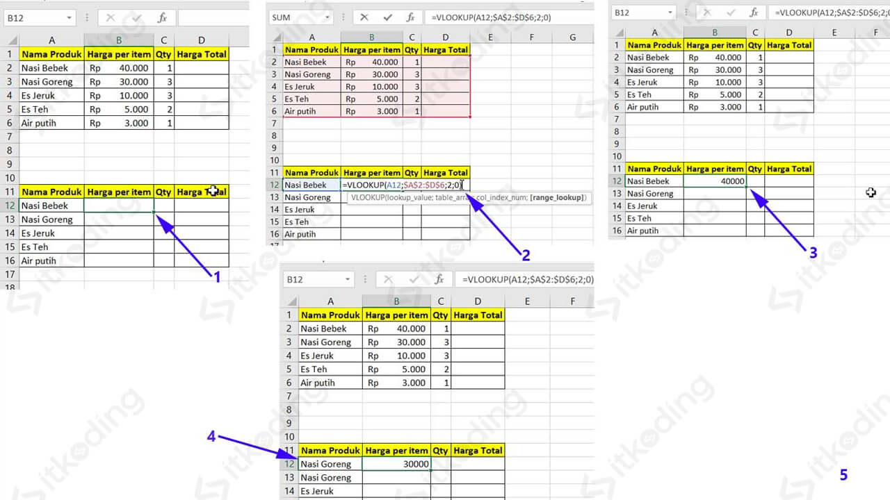 Contoh rumus vlookup di ms excel