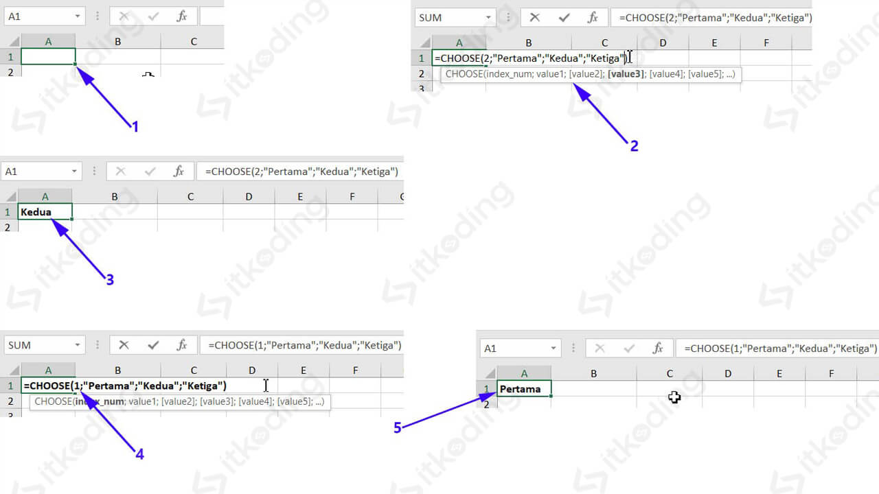 Contoh fungsi choose di microsoft excel