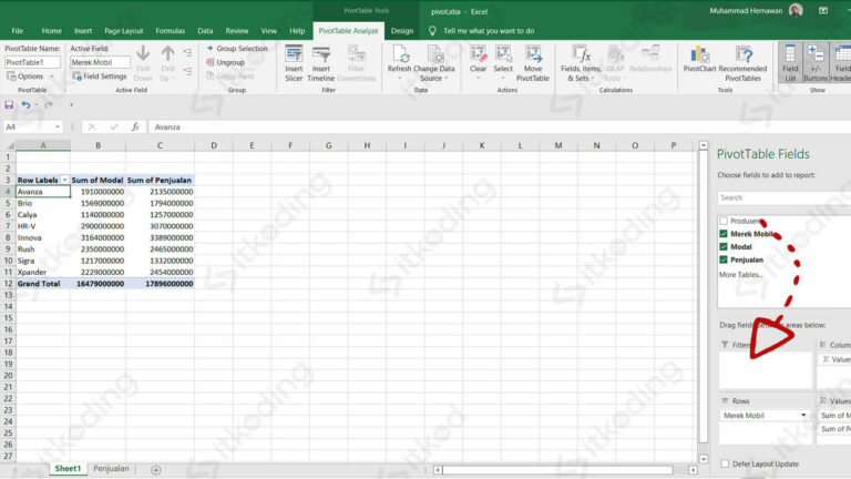 Cara Filter Dan Mengupdate Data Pivot Table Excel 1325