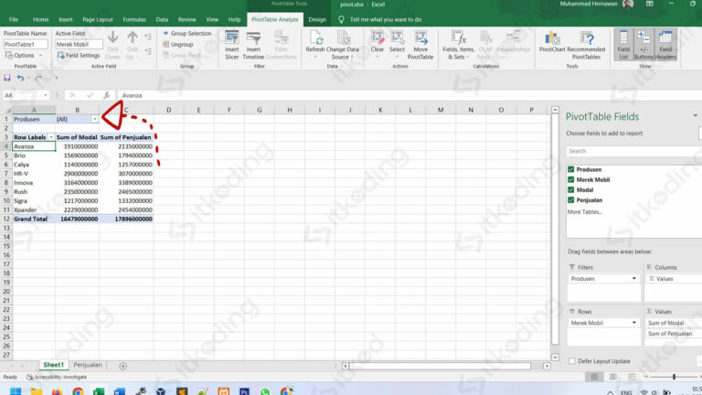 Cara Filter Dan Mengupdate Data Pivot Table Excel cara-filter-dan-mengupdate-data-pivot-table-excel