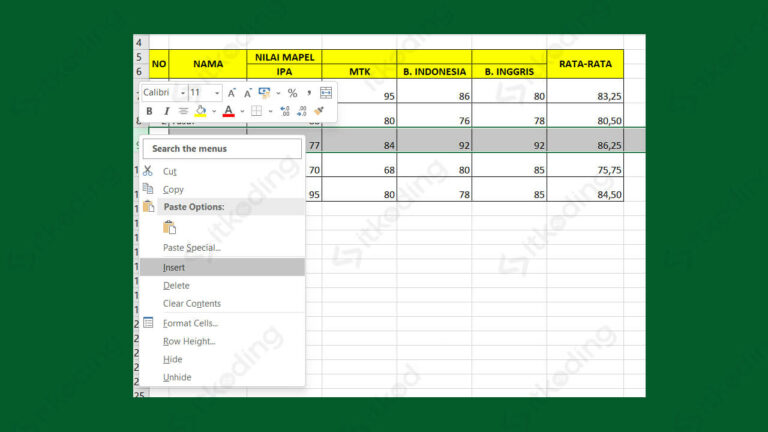 Cara Menambah Baris Dan Kolom Di Excel Dengan Cepat