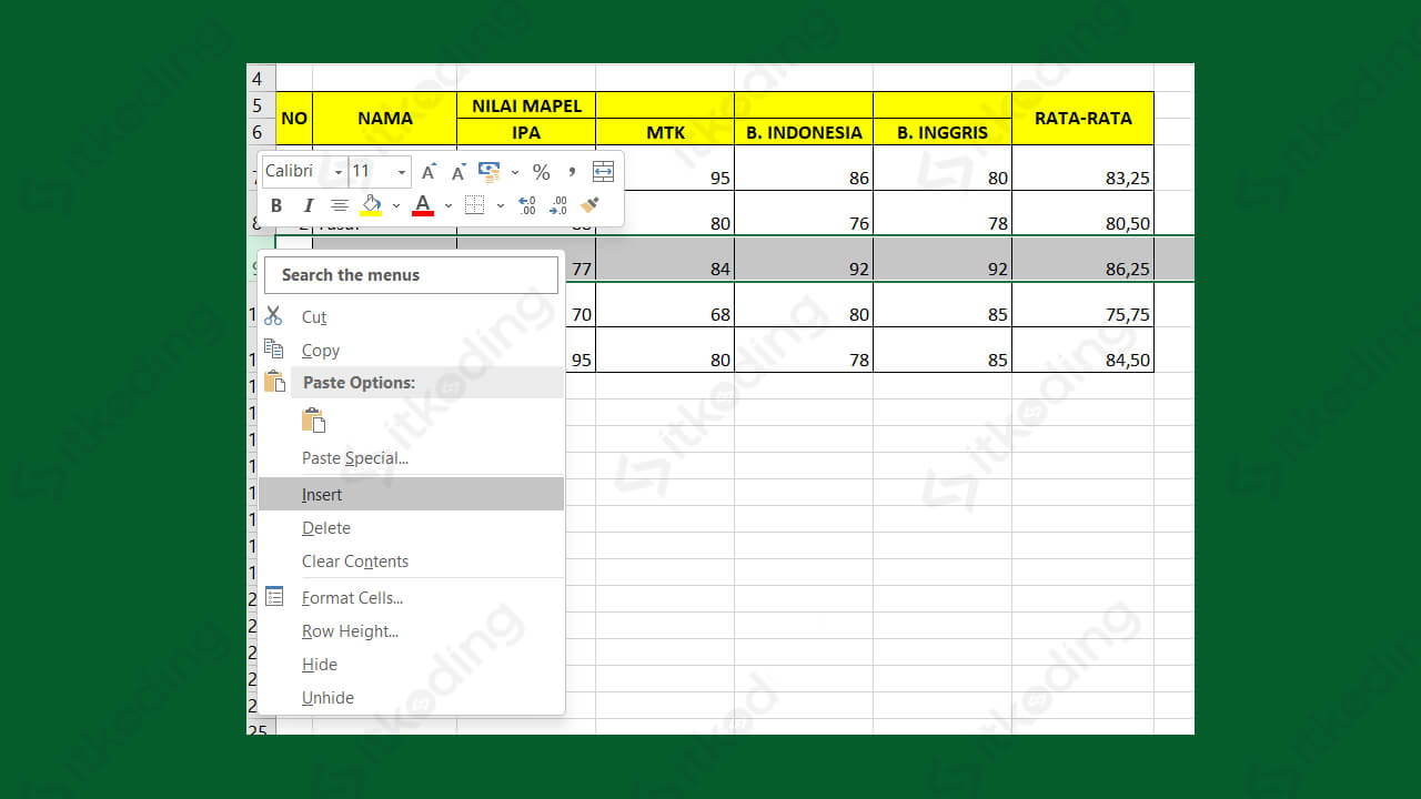 Begini Cara Menambahkan Kolom Di Excel Dengan Mudah 1361