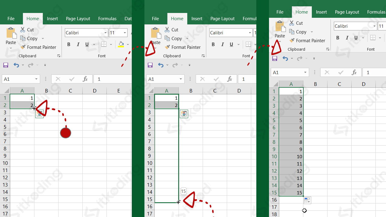 Nomor otomatis di excel