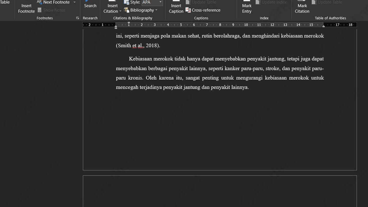 Lembar baru di microsoft word