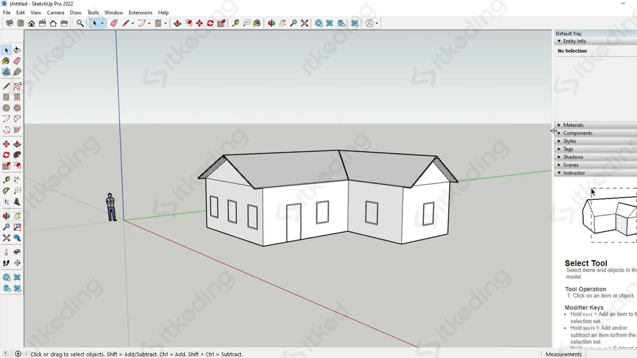 Menu di aplikasi desain rumah sketchup 