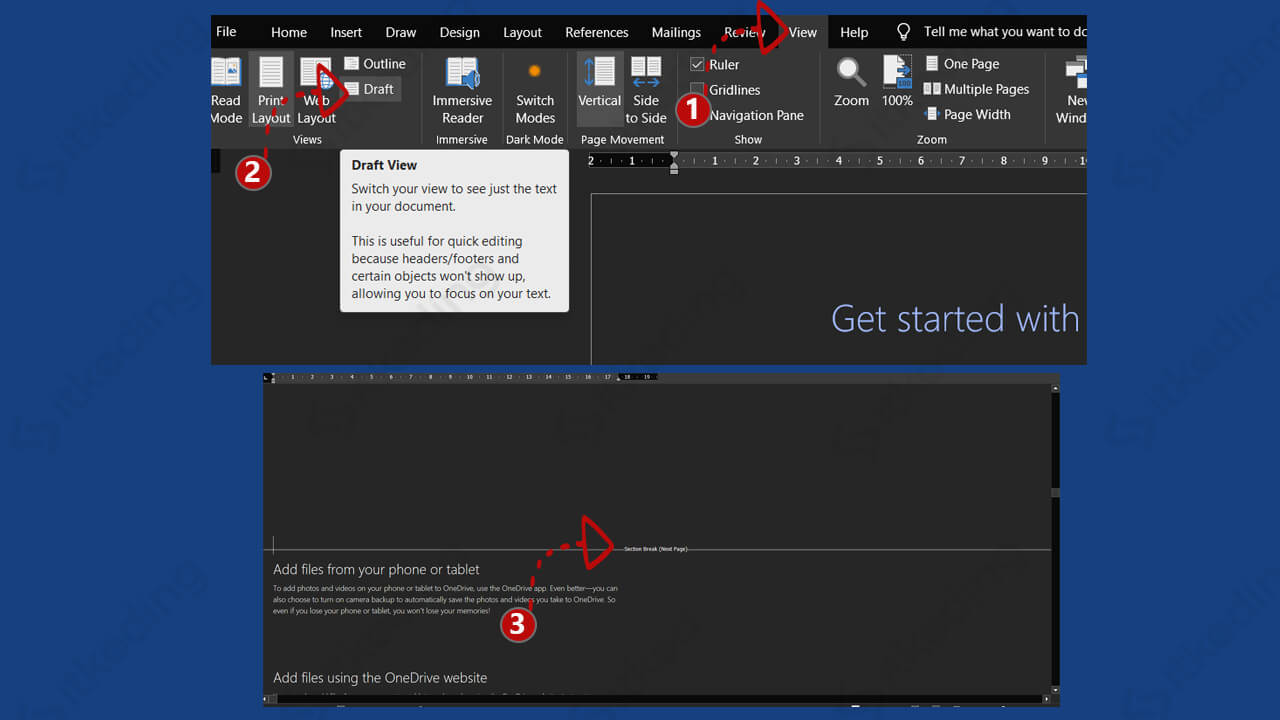 Menu draft di microsoft word