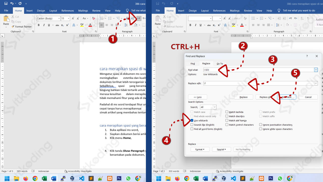 Opsi wildcards di word