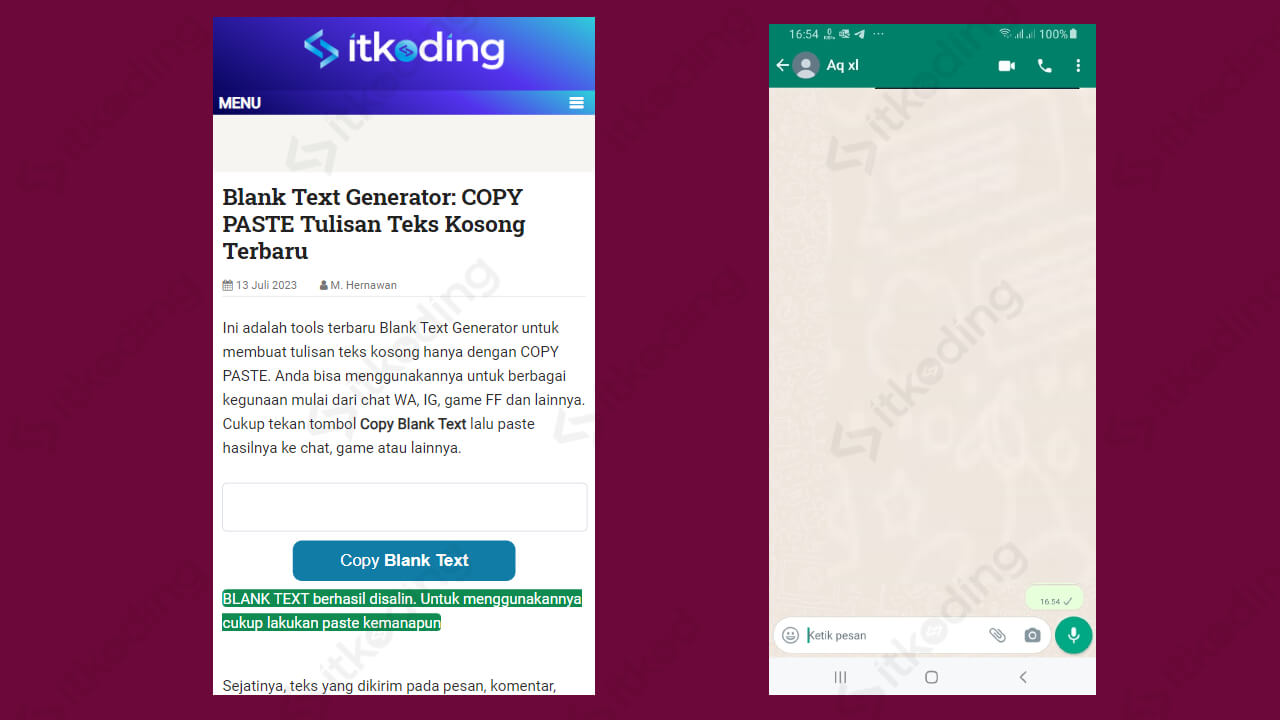 Blank Text Generator COPY PASTE Tulisan Teks Kosong Terbaru