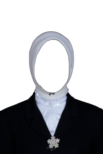 template jas wanita jilbab putih