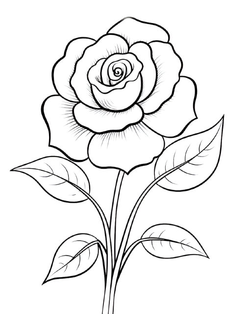 cara menggambar sketsa bunga mawar