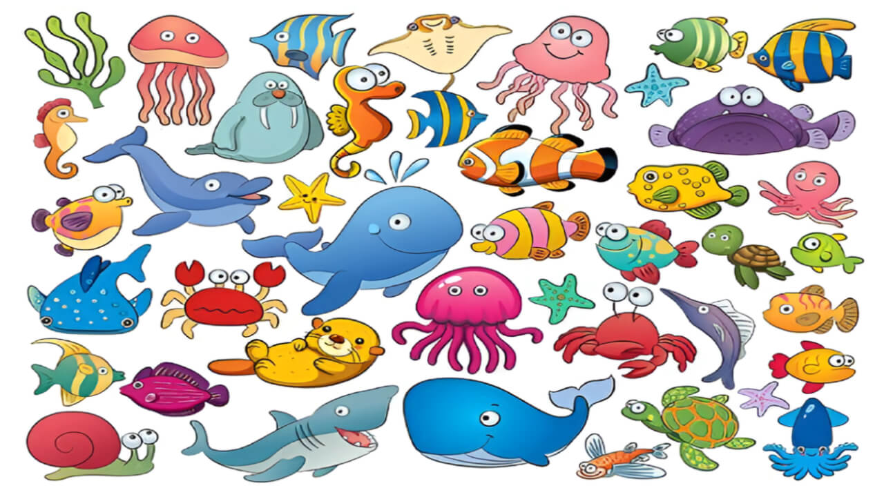 gambar hewan laut kartun berwarna