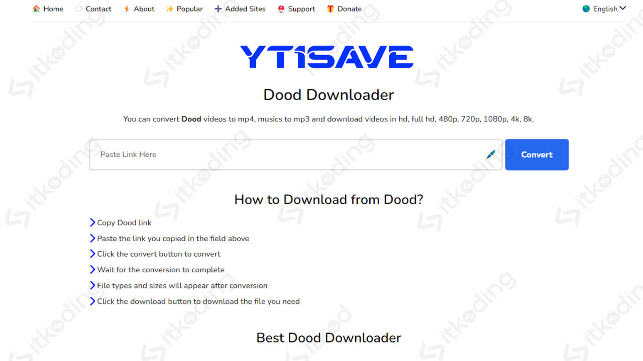tampilan web doodstream downloader