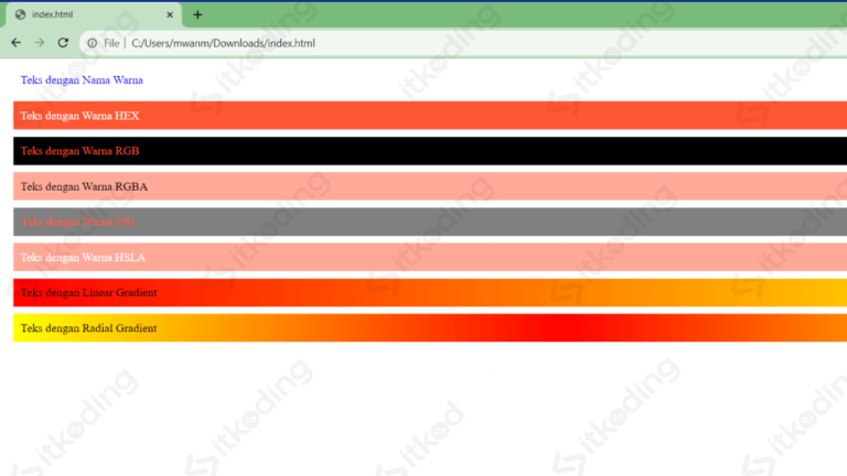 Warna CSS: Format Penulisan Warna Di CSS Dan Contohnya