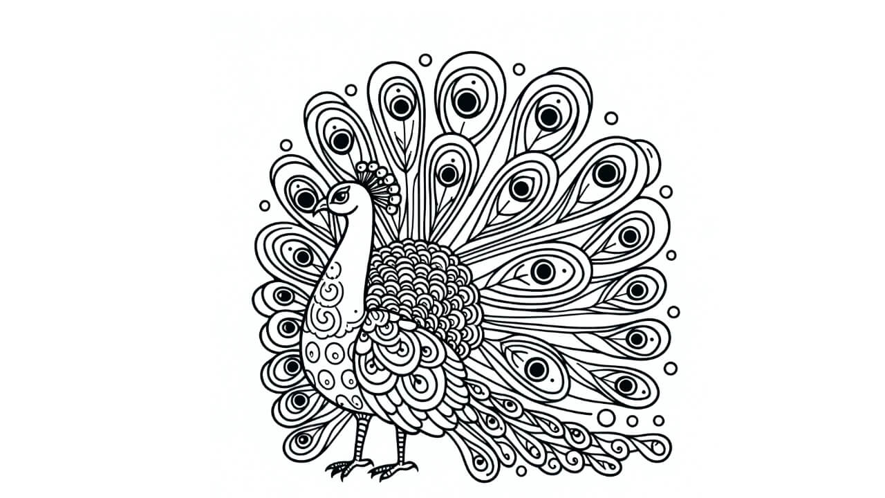 sketsa burung merak