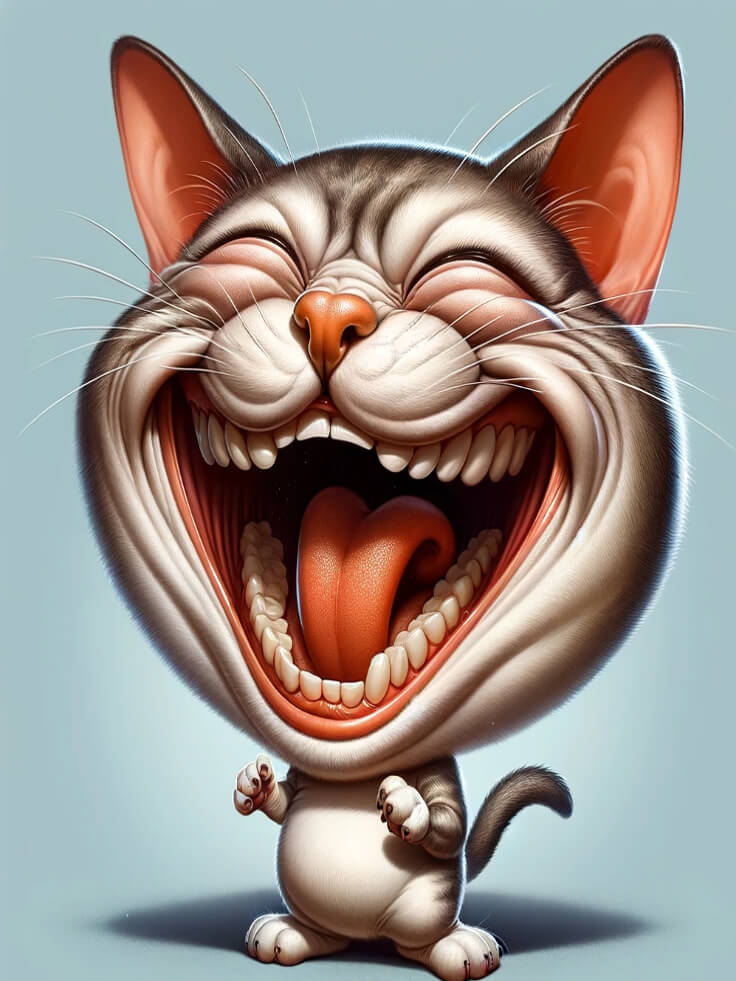 karikatur kucing tertawa lucu
