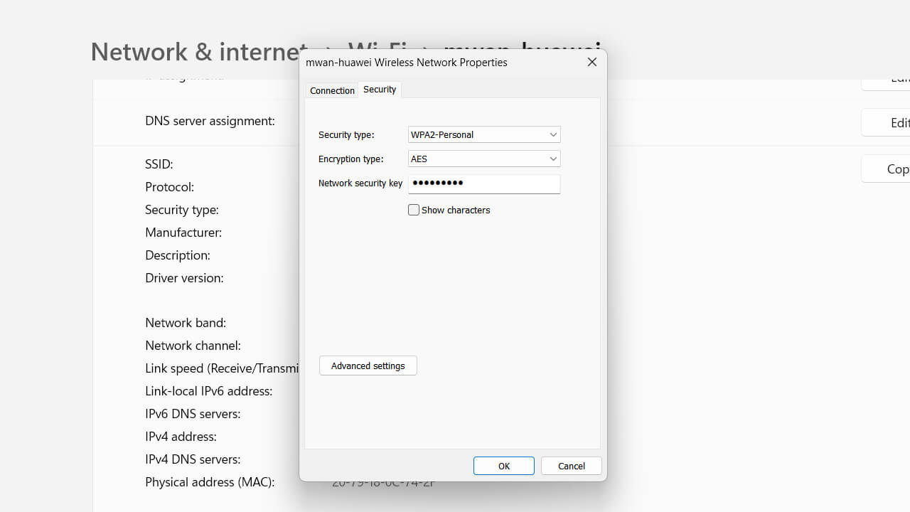 password wifi di control panel laptop