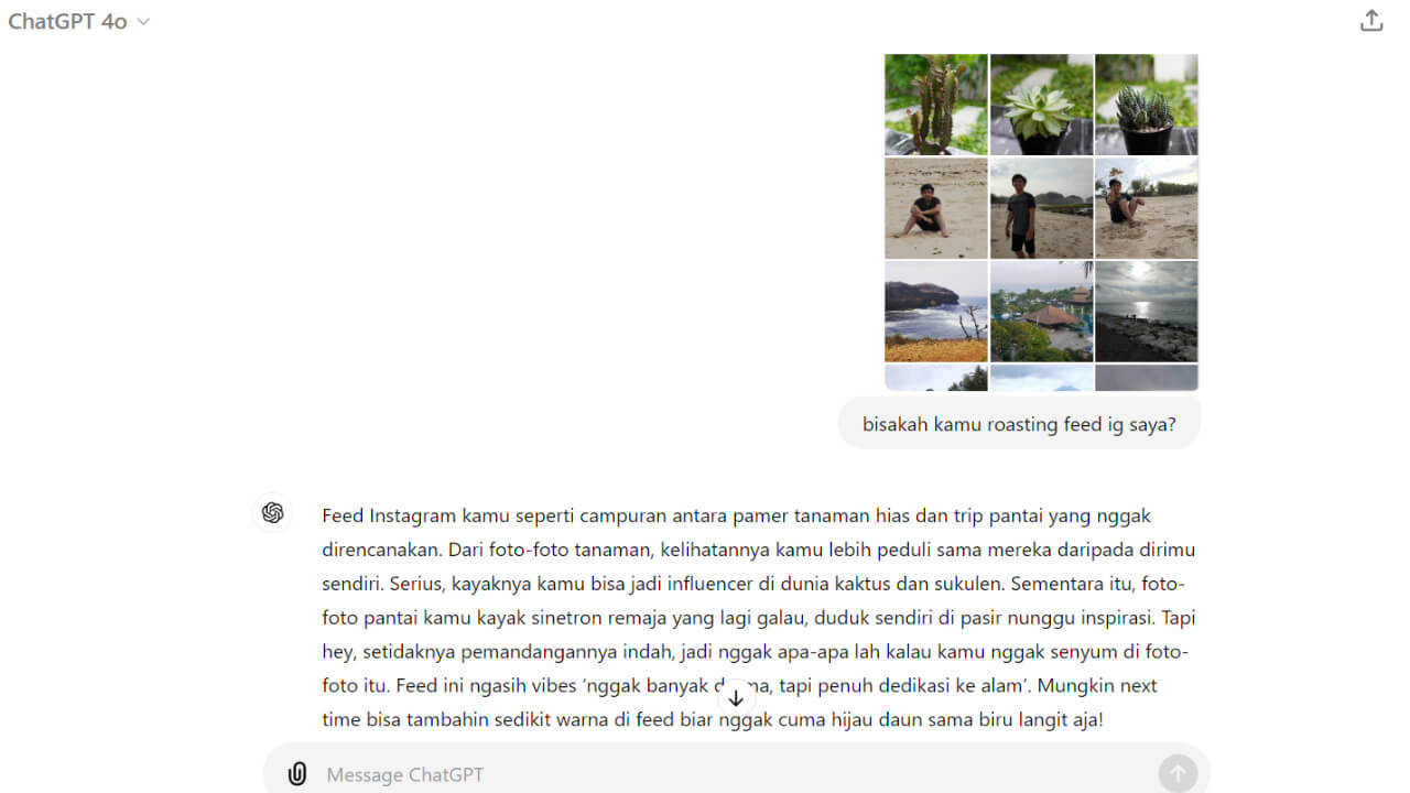 contoh chatgpt roast feed ig
