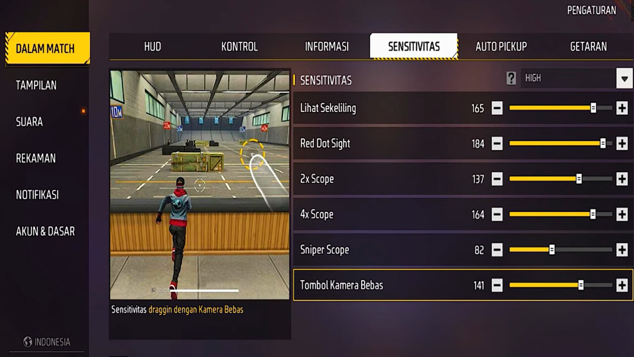 pengaturan sensi ff auto headshot 2026